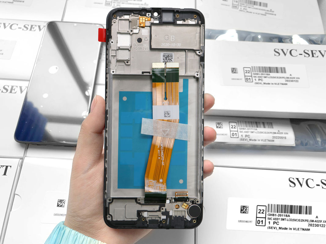 Đồ LCD A02S bán buôn với khung cho  A02S Tấm hiển thị màn hình cảm ứng nhà máy  A025 Service Pack LCDS Pantall