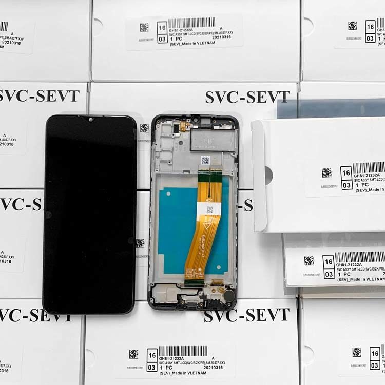 Bộ sưu tập dịch vụ A03S gốc LCD với khung cho màn hình điện thoại di động  a03s  A037 Pantalla chất lượng cao