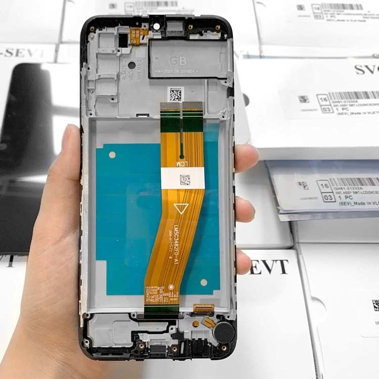 Bộ sưu tập dịch vụ A03S gốc LCD với khung cho màn hình điện thoại di động  a03s  A037 Pantalla chất lượng cao